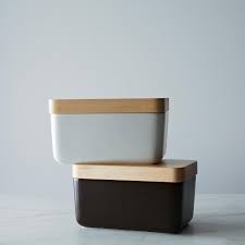 Modern Porcelain Butter Dish With Maple Lid Modern Butter Dishes Ceramic Butter Dish Butter Dish