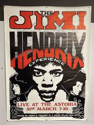 Vintage The Jimi Hendrix Experience Live At Astoria Splash Poster 54 X 40  Large
