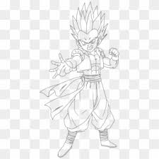 This drawing was made at internet users disposal on 07 february 2106. Gohan Ssj2 Coloring Pages Dragon Ball Super Gohan Em Lineart Clipart 1366707 Pikpng