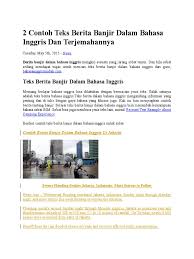Check spelling or type a new query. 2 Contoh Teks Berita Banjir Dalam Bahasa Inggris Dan Terjemahannya