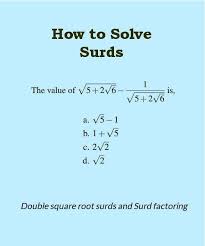 How To Solve Surds Part 2 Double Square Root Surds And Surd Term Factoring Suresolv Algebraic Expressions Studying Math Factor Expressions