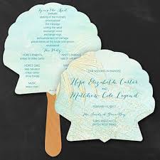 Wedding In Paradise Shell Program Fan Wedding Program Fans Beach Theme Wedding Wedding Programs