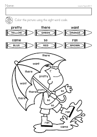 Spring Kindergarten Math And Literacy Worksheets Activities No Prep Color By Sight Word Kindergarten Math Literacy Worksheets Spring Kindergarten