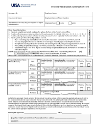 payroll direct deposit authorization form 2 free templates in pdf word excel download