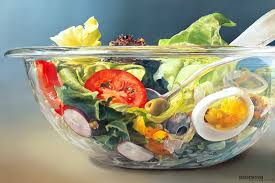 Artwork Salad Bowl Tjalf Sparnaay Food Painting Tjalf Sparnaay Realistic Oil Painting