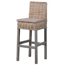 new england grey wicker bar stool