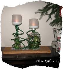 Homemade Wine Glass Christmas Candle Holders