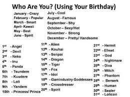 Calendar Birthmonth Whoareyou Kawaii Kuudere Birthday Scenario Birthday Scenario Game Funny Name Generator