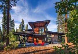 Prefabricated Tahoe Mountain Home Secluded In Beautiful Pine Forest Prefabricated Houses House Exterior Modern Mountain Home