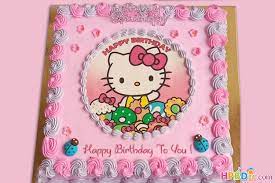 The kids were super excited and asked me if we could have a birthday party for mittens. Hello Kitty Birthday Cake For Kid Girls With Name