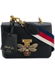 Bei rebelle findest du eine große auswahl an second hand designer moden, taschen, schuhe, accessoires und schmuck, mit denen du dein styling immer wieder neu auffrischen kannst und das zu günstigen preisen. Gucci Leder Tasche Mit Bienen Motiv In Schwarz Lyst