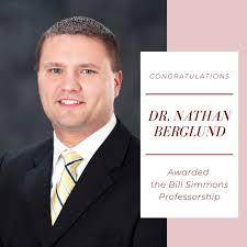 Congratulations to Dr. Nathan Berglund for receiving the Bill Simmons  Professorship! Dr. Berglund also had an article entitled "Do Client  Bankruptcies Preceded by Clean Audit Opinions Damage Auditor Reputation?"  published in Contemporary