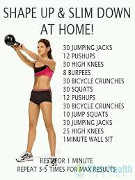 When you land, immediately squat down and jump again. Shape Up And Slim Down At Home Fitness Body Fitness Tips Exercise