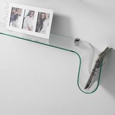 Mensola Albert In Vetro Curvato Trasparente 90 Cm La Perfezione E La Classe Del Vetro Curvato Rendono Questa Vetro Trasparente Mensole Scrivania A Scomparsa