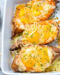 Line a baking sheet with parchment paper or a silicone baking mat; Nutritious Breakfast Baked Sweet Potatoes Healthy Fitness Meals