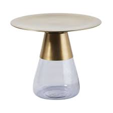 Table appoint marbre bout de canape maisons du monde royaume style deco marble side tables marble tables design marble table. Beistelltisch Aus Goldfarbenem Metall Und Rauchglas Loxton Maisons Du Monde