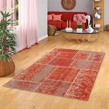 200 x 300 / 250 x 350 cm. In Und Outdoor Teppich Flachgewebe Carpetto Terrakotta Patchwork