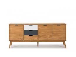 Buffet bois cubic avec rangement bouteillesessence de bois : Buffet 171 Cm Alma Bois Clair Gris Et Blanc Bobochic