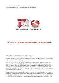 Honda odyssey 3.5 serpentine belt removal replacement diagram. Calameo 2003 2006 Honda Pilot Workshop Repair Service Manual Pdf