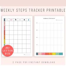 Weekly Steps Tracker Pedometer Step Tracker Steps Log For Etsy In 2020 Steps Tracker Walk Planner Pedometer