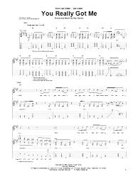 D oh, yeah, you really got me now. The Kinks You Really Got Me Sheet Music Pdf Notes Chords Rock Score Guitar Tab Single Guitar Download Printable Sku 437054