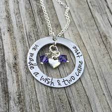 We Made A Wish Two Came True Hand Stamped Necklace Gift For Mom Of Twins Personalized Baby Shower Products Twin Mom Mother Gifts Gifts For Mom