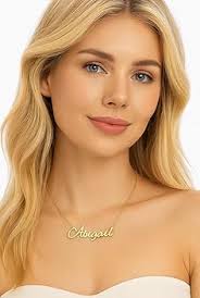 Zotair Name Necklaces, Tarnish-Free Stainless Steel (Abigail Type 1 (Gold))  : Amazon.co.uk: Fashion