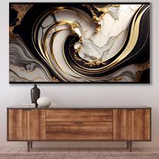 tablou abstract marmura aurie si alb – The Print Studio