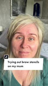 Mum trying Anjoize Brow Stamps from an fb ad 😭 #browstencil #funny  #motherdaughter