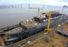 Construction Of Queen Mary 2 At Saint Nazaire Shipyard In Late 2002 Norwegian Cruise Norwegian Cruise Line Royal Caribbean International