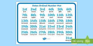 Maybe you would like to learn more about one of these? Dates Ordinal Number Activity Mat Ordinal Number Mat 1 31