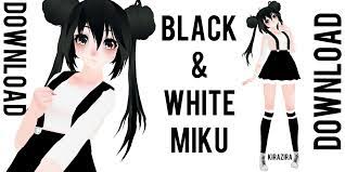 Mmd Tda Black And White Miku Download By Kirazira On Deviantart Black And White Miku Black White Hair
