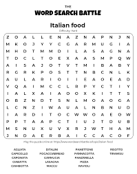 Really hard word search puzzles. Printable Italian Food Word Search