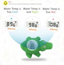 A bath temperature of 98.6°f (between 37°c and 38°c) is best for most babies. Buy Doli Yearning Baby Bath Thermometer Room Temperature Fahrenheit And Celsius In Alligator Lovely Shape Kids Bathroom Safety Products Bath Toys Hellip Online In Turkey B08cv2f7d5