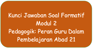 Pada halaman ini kita akan menyajikan kunci jawaban disertai dengan pembahasan matematika latihan 1. Kunci Jawaban Tes Formatif Modul 2 Kb 1 Pedagogik Peran Guru Dalam Pembelajaran Abad 21 Mashenry Com