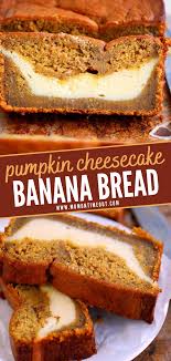 Pumpkin Cheesecake Banana Bread In 2020 Thanksgiving Desserts Dessert Recipes Easy Banana Bread Recipes