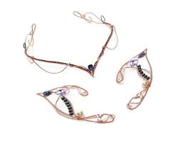 Hints of neck muscles/collar bones Magic Night Elven Jewelry Set Elf Ears And Necklace Or Tiara Etsy