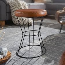 Hier finden sie ihren garderoben hocker in weiß günstig & versandkostenfrei zahlbar auf rechnung oder auch per vorkasse. Wohnling Sitzhocker Echtleder Metall 35 X 48 X 35 Cm Design Hocker Rund Dekohocker Mit