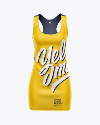 Download Women S Sport Dress Mockup Front View In Apparel Mockups On Yellow Images Object Mockups