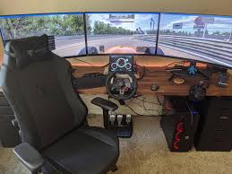 My Updated Setup For Iracing Secretlab Titan Xl Is A Great Cockpit For This Setup Considering I Still Have To Get Some Work Done Todo Mount Monitors On The Wall Raise