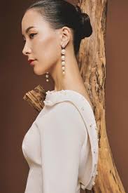 Women's Quatz Pegged Boat Neck Wool Blend Ankle Length Dress  XS/S/M/L/Customize Off White MEAN BLVD