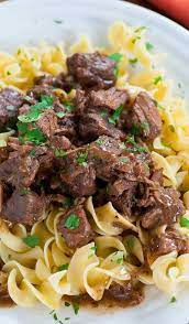 Tender Beef Tips On Egg Noodles Recipe Beef Tips And Gravy Beef Tip Recipes Beef Tips And Noodles