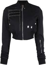 Black And White Bomber Jacket Womens Rick Owens Drkshdw Cropped Bomber Jacket Farfetch Cropped Bomber Jacket Womens Cropped Jacket Bomber Jacket Women