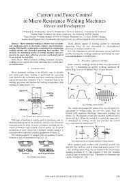 Pdf Current And Force Control In Micro Resistance Welding Machines Review And Development