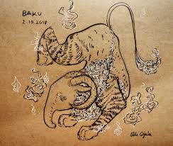 Baku baku animal happened in 1995. Elli Ojala On Twitter Day 2 Of Inktober Baku A Dream Eating Monster From Japanese Mythology
