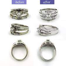 This Wedding Ring Had A Complete Overhaul The Prongs Were Replaced Added A Sizing Bar And It Was Rhodiumed To Make Wedding Ring Repair Jewelry Repair Jewelry