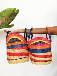 Bolgatanga Straw Bag African Wicker Bag Afrocentric Market Etsy