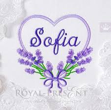 Create a custom baby name embroidery hoop using this free floral embroidery pattern and tutorial. Fragrant Lavender Heart Machine Embroidery Design 4 Sizes