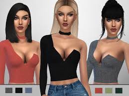 Choker Top The Sims 4 Catalog Sims 4 Clothing Sims 3 Cc Clothes Sims 4