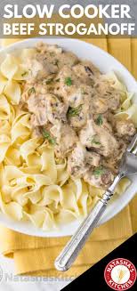 Slow Cooker Beef Stroganoff Crock Pot Beef Stroganoff In 2020 Slow Cooker Beef Stroganoff Slow Cooker Beef Classic Beef Stroganoff Recipe
